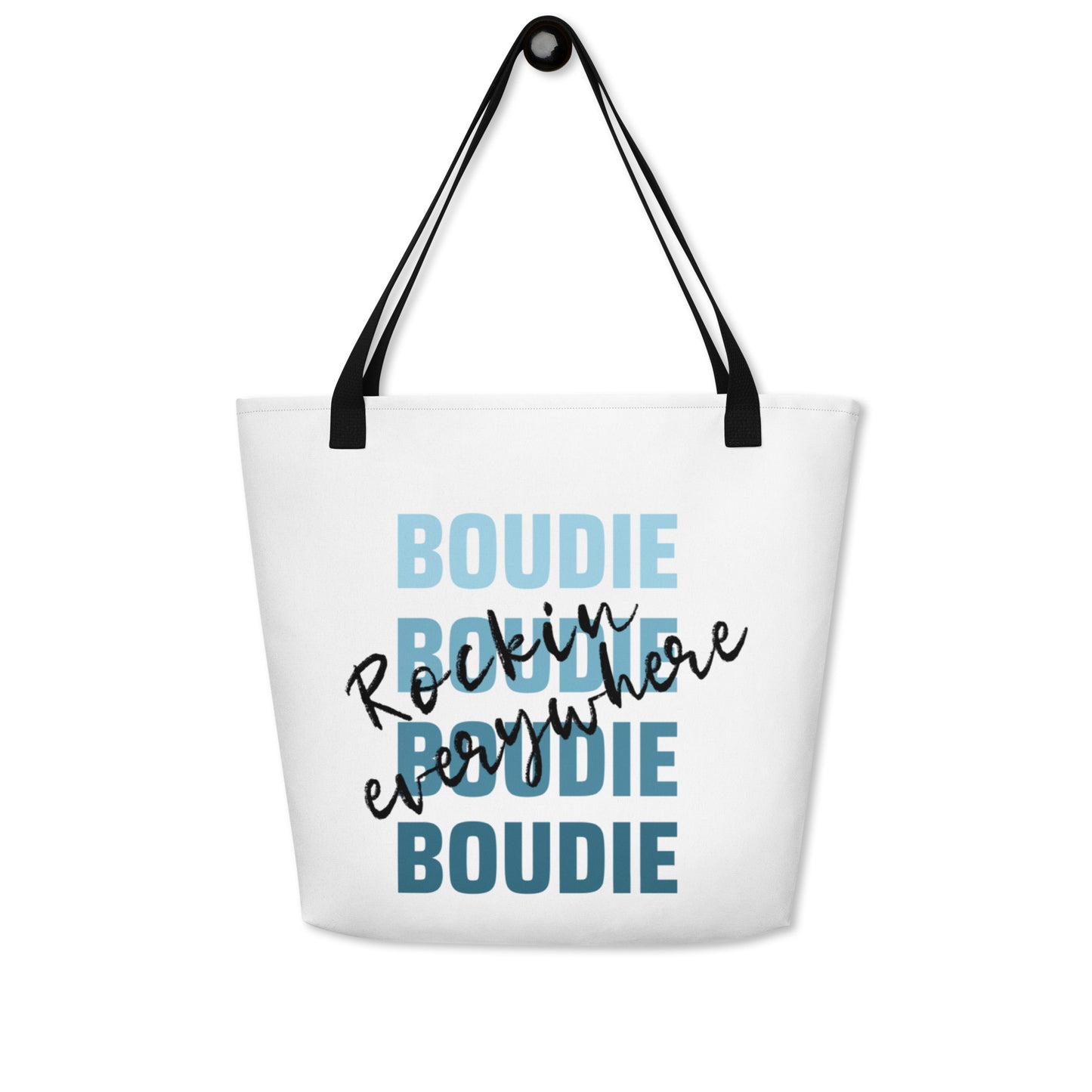 Boudie Rockin' Everywhere Blues All-Over Print Large Tote Bag