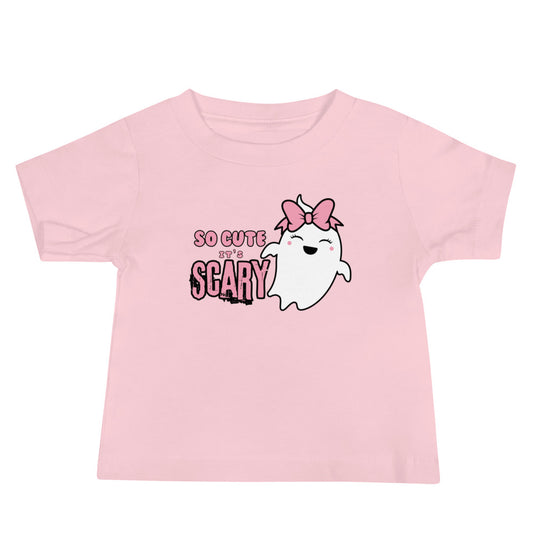 So Cute it's Scary Pink Bow Baby Jersey Short Sleeve Tee