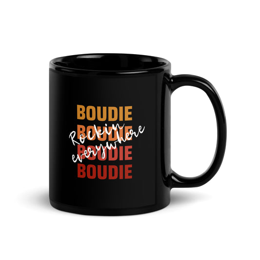 Boudie Rockin' Everywhere Black Glossy Mug