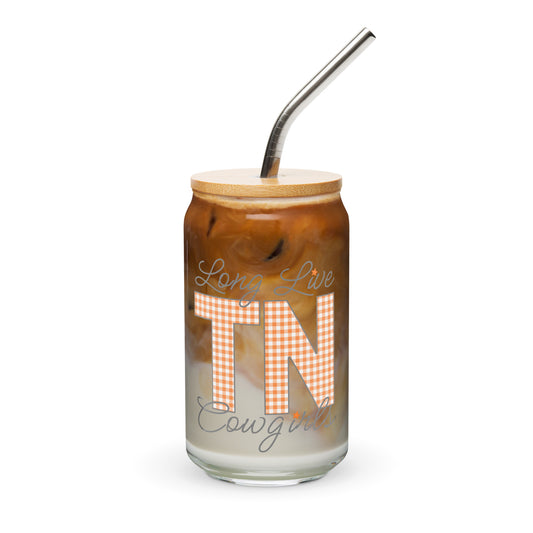 LONG LIVE TENNESSEE COWGIRLS Can-shaped glass