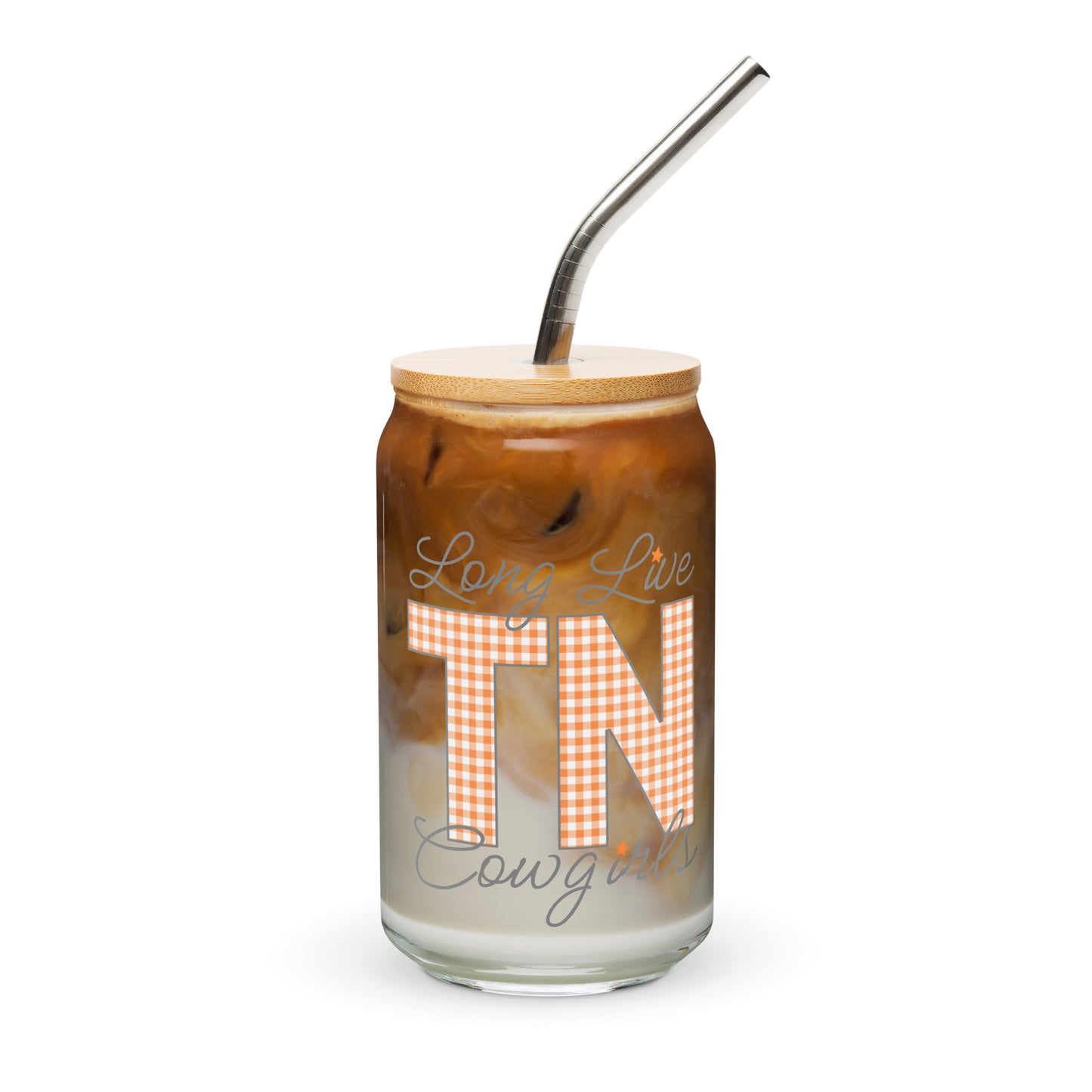 LONG LIVE TENNESSEE COWGIRLS Can-shaped glass