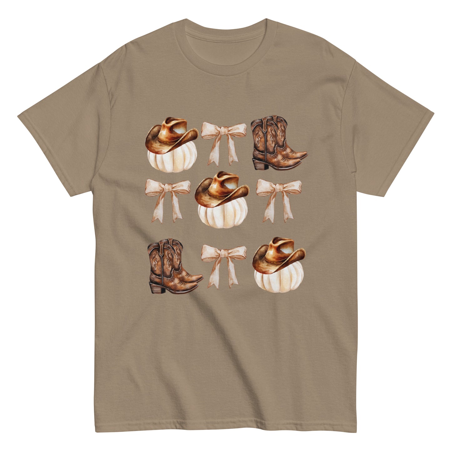 White Pumpkins, Boots-n-Bows Unisex classic tee