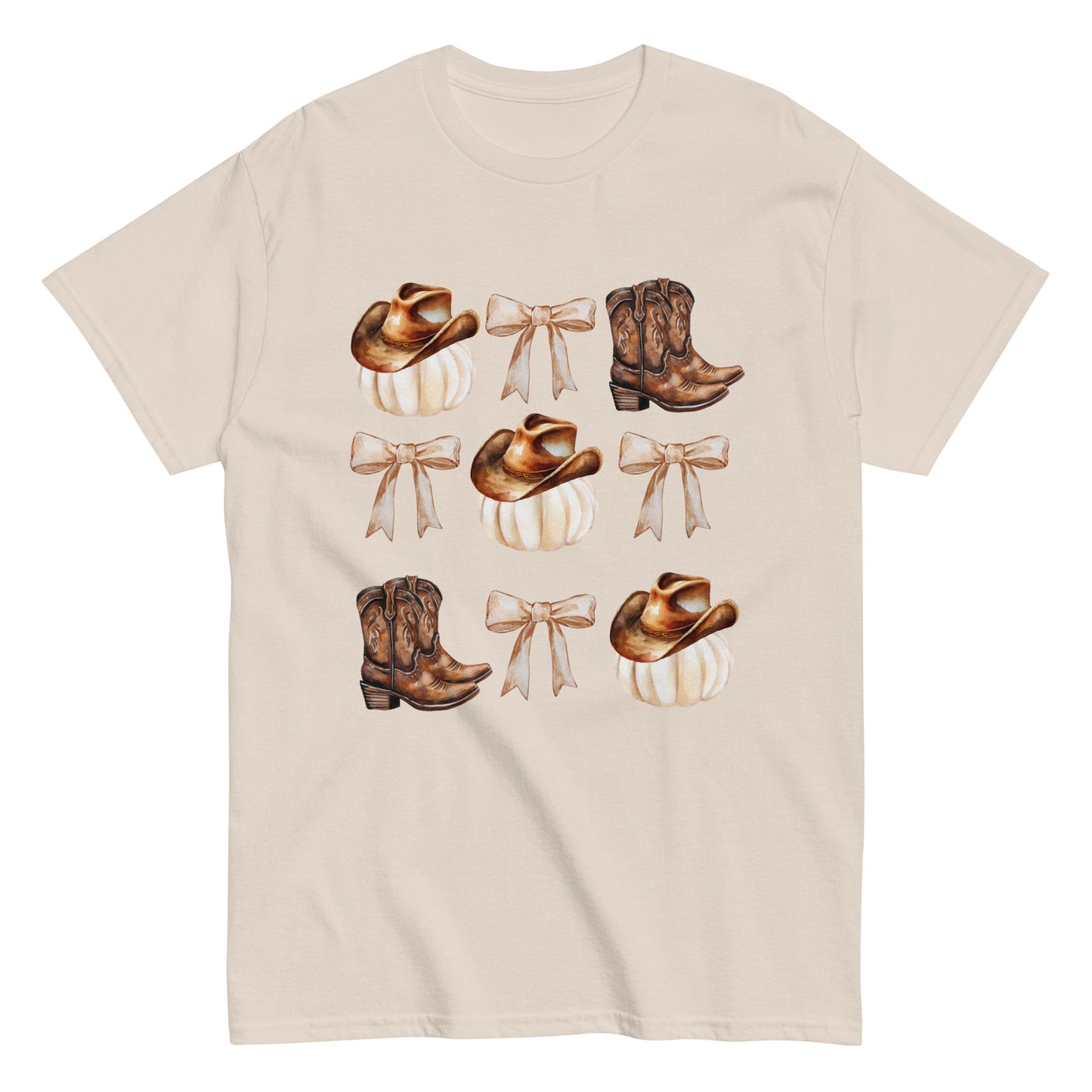 White Pumpkins, Boots-n-Bows Unisex classic tee