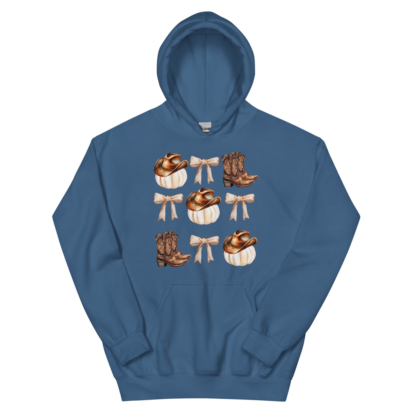 White Pumpkins, Boots-n-Bows Unisex Hoodie