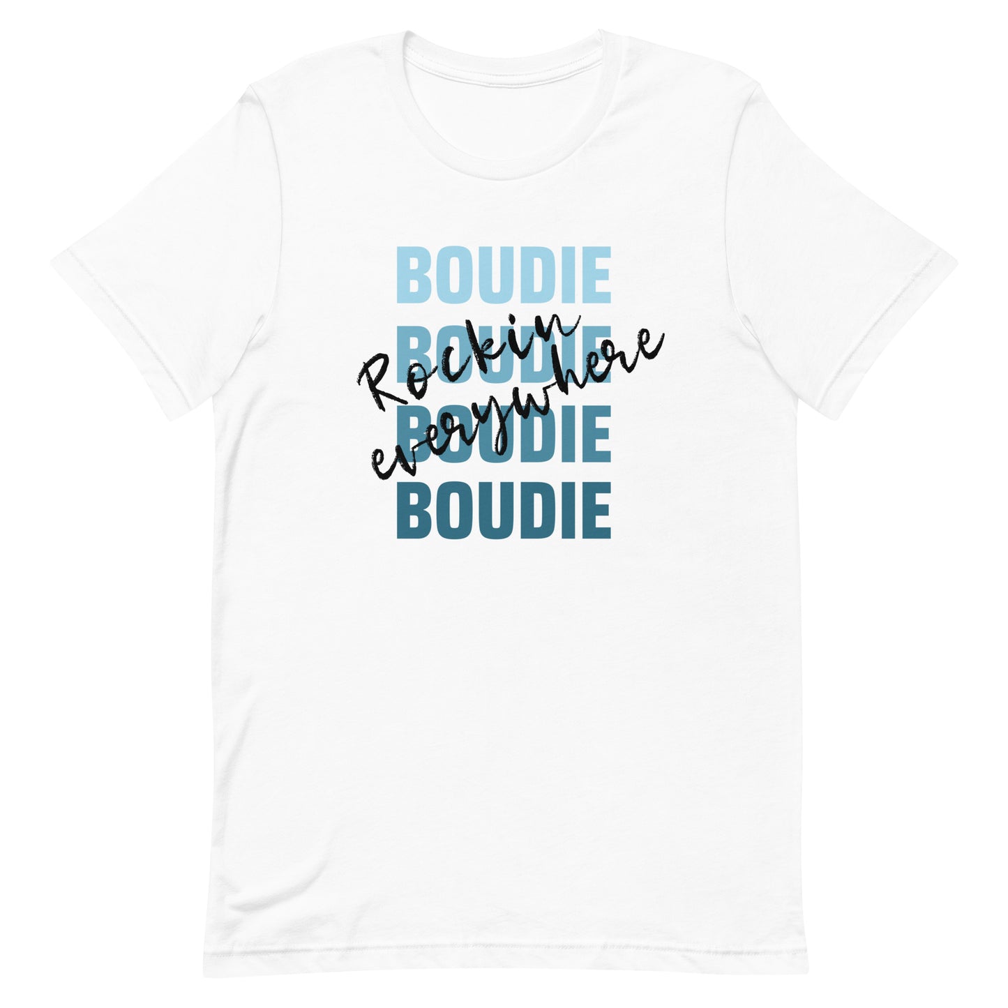 Boudie Rockin' Everywhere Blues Unisex t-shirt