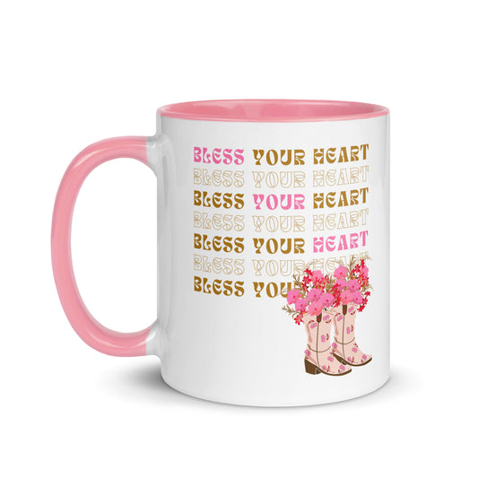 Bless your Heart - Flowers Mug with Color Inside