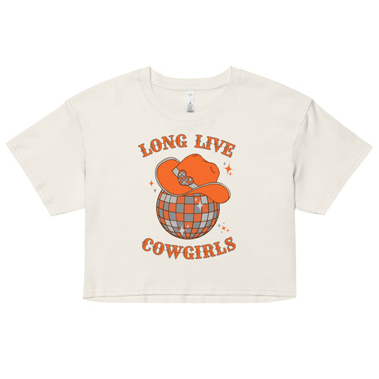 Long Live BIG ORANGE Cowgirls Women’s crop top