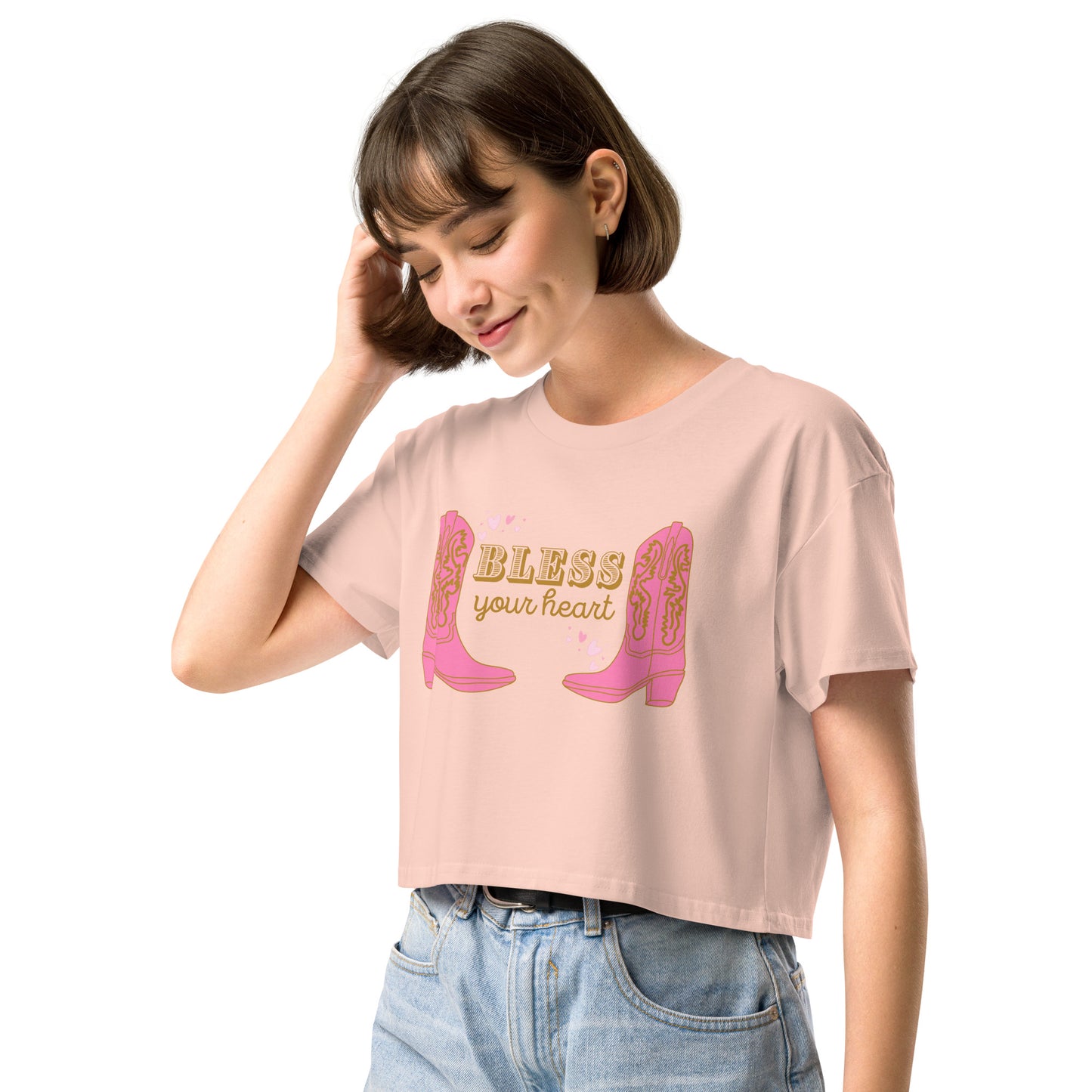 Bless Your Heart - Boots Women’s crop top