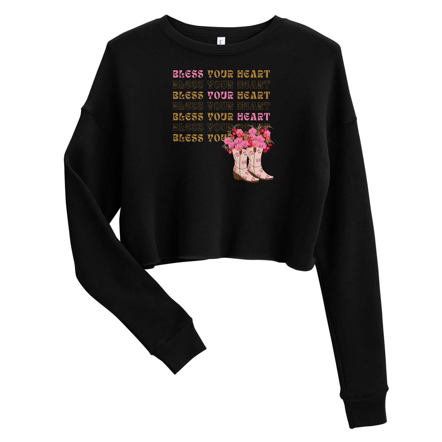 Bless your Heart - Flowers Crop Sweatshirt