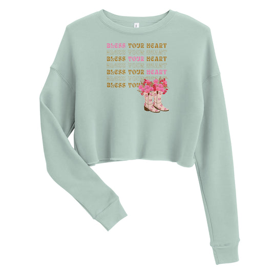 Bless your Heart - Flowers Crop Sweatshirt